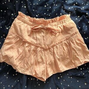 English Factory Pink Ruffle Shorts with Bow